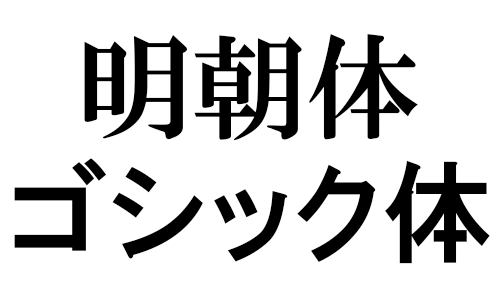 明朝体とゴシック体の見本